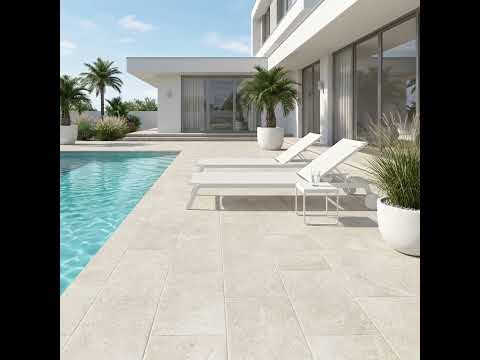 Carrelage sol extérieur effet travertin Auvergnat naturel 40x60 cm R11