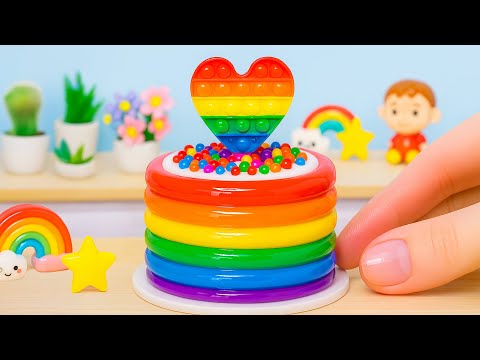 Amazing Rainbow Cake Recipe🌈Satisfying Miniature Rainbow Cake Decorating Ideas | Lotus Cakes