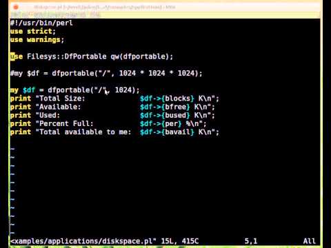 Beginner Perl Maven tutorial: 13.2 - Diskspace usage: df using Perl