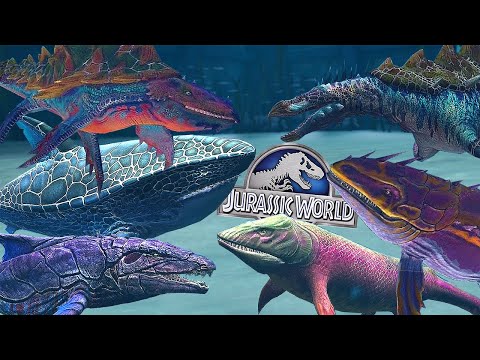 ALL AQUATIC HYBRID - BATTLE || JURASSIC WORLD THE GAME