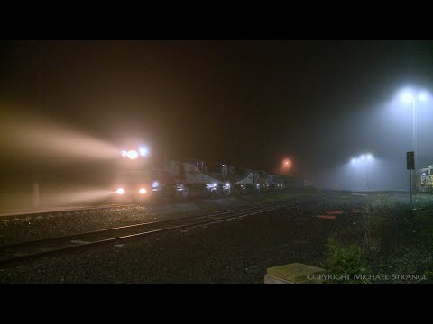 3MP9 SCT Diesel Freight Train In Night Fog (24/6/2020) - PoathTV Australian Railways