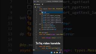AIogram bilan Telegram botlarni yarating! 🌐🤖 #AIogram #TelegramBot #Python #Dasturlash #Texnologiya