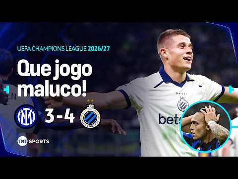 FALHA DO GOLEIRO, GOL PERDIDO BIZARRO, HAT-TRICK E MAIS! INTER 3X4 CLUB BRUGGE – CHAMPIONS LEAGUE