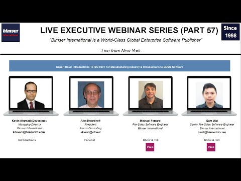 Executive Webinar (Part-57): Introductions to ISO 9001 For Manufacturing Companies & QDMS Software