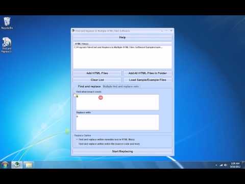Find and Replace In Multiple HTML Files Software