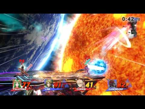 Super Smash Bros WiiU - Palutena, Corrin Vs Ganondorf, Link