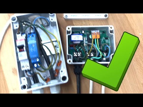 Mains priority switching with earthing relay for island grid in motorhome with residual current d...