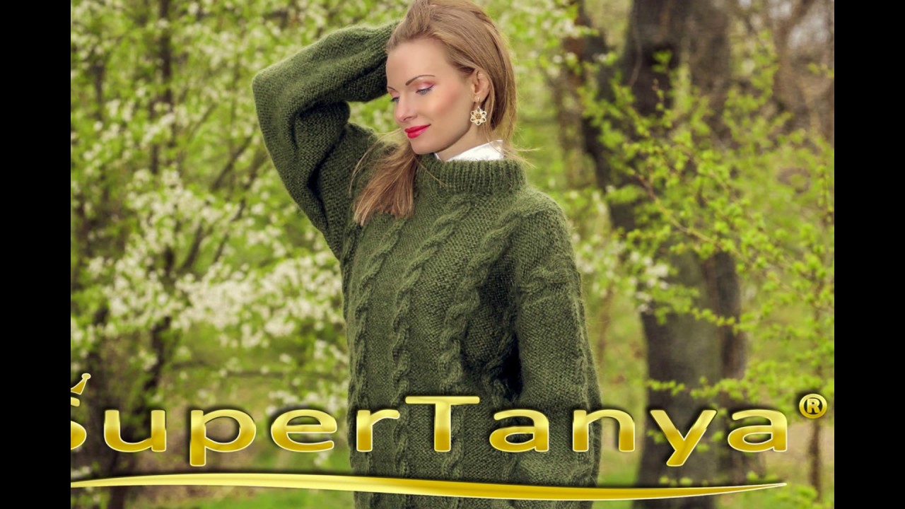 Green fuzzy mohair sweater by SuperTanya