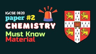 IGCSE Chemistry Paper 2 | Must know material/key concepts before the exam
