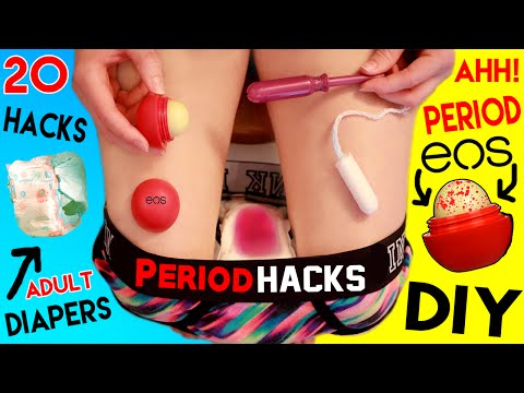 20 Period Life Hacks | DIY PERIOD EOS  | School Emergencies | Vagina Odor | Adult Diapers & More! Video