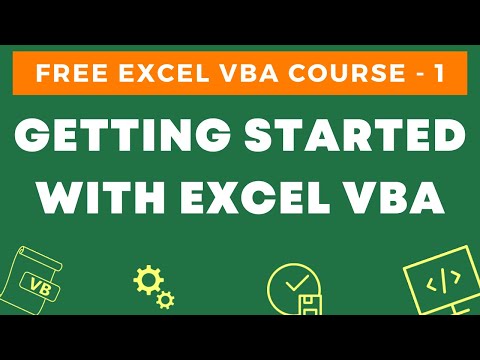 Learn Free Excel VBA Course 1 Getting Started with Excel VBA An ...