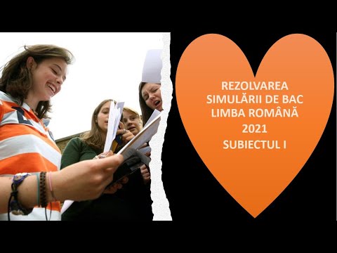 REZOLVAREA INTEGRALĂ A SUBIECTULUI I - SIMULARE 2021- BAC - LIMBA ROMÂNĂ