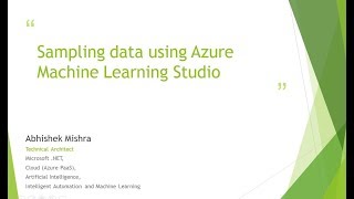 Sampling Data Using Azure Machine Learning Studio