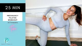 25 Minute Pregnancy Pilates Workout | Full Body Tone | All Trimesters