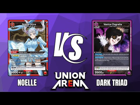 Union Arena Gameplay - Dark Triad Mill VS Noelle | Feat. WabbleTCG