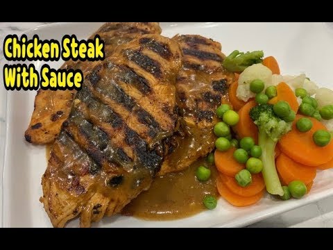 Chicken Steak With Sauce Recipe / Easy Chicken Steak Recipe By Yasmin COOKING Video