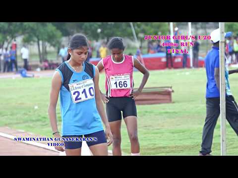 JUNIOR WOMEN'S  U20  400m RUN FINAL. 32nd  TAMIL NADU   JUNIOR ATHLETIC CHAMPIONSHIPS -2017