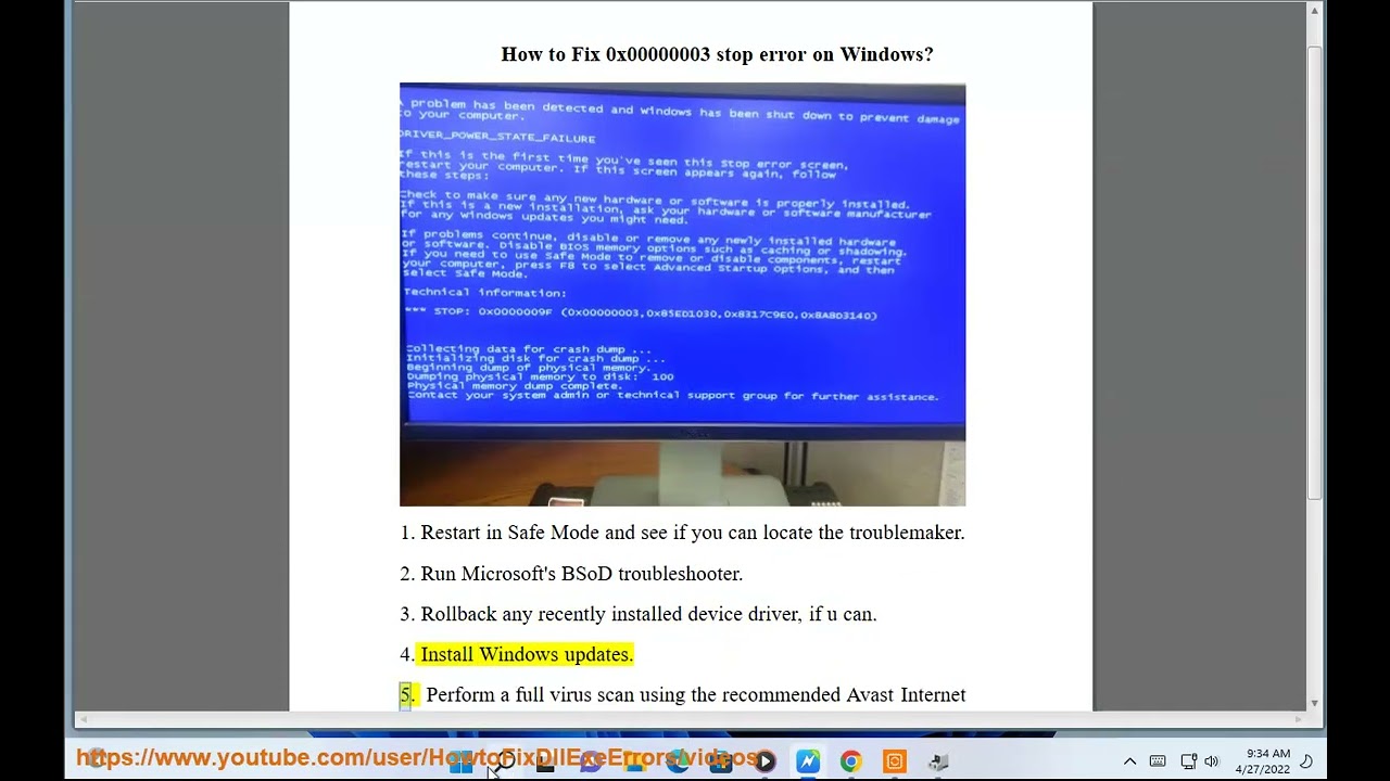 Fix 0x00000003 stop error on Windows