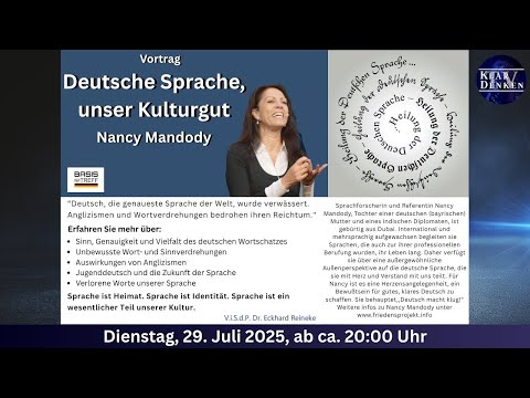 💥🎤Vortrag von Nancy Mandody zum Thema  Deutsche Sprache, unser Kulturgut💥