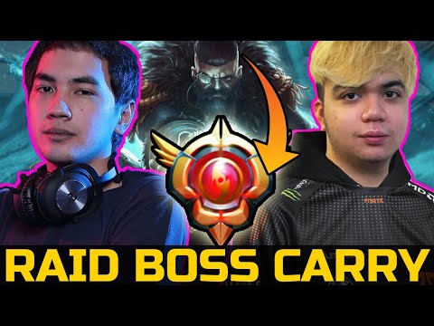 RAVEN VS INYOURDREAM KUNKKA ATTACKER - RAID BOSS IN SEA SERVER DOTA 2