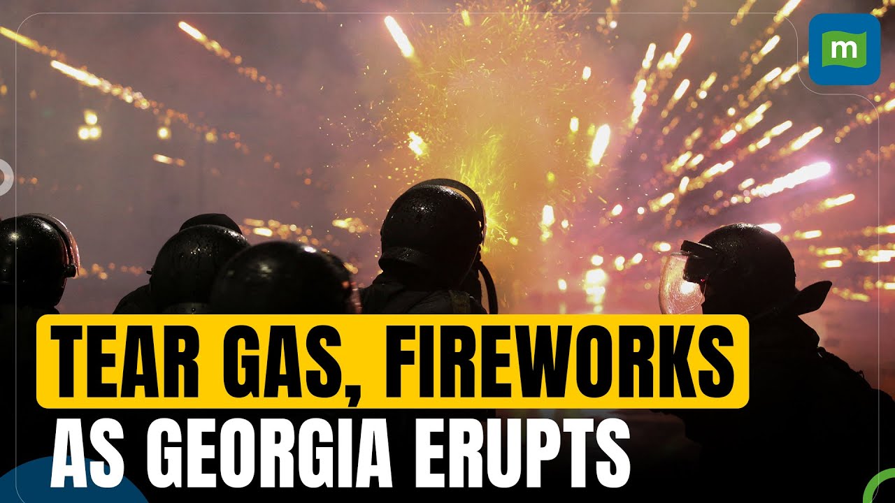Pro-EU protests in Georgia; fireworks and tear gas used as protesters clash with police | N18G