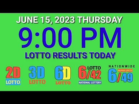 9pm Lotto Result Today PCSO June 15, 2023 Thursday ez2 swertres 2d 3d 6d 6/42 6/49