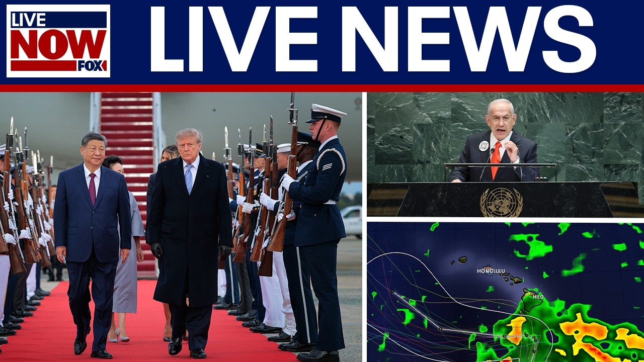 LIVE: Trump meets with Xi, Netanyahu to address UNGA, US-Iran war latest, Tracking Hurricane Polo