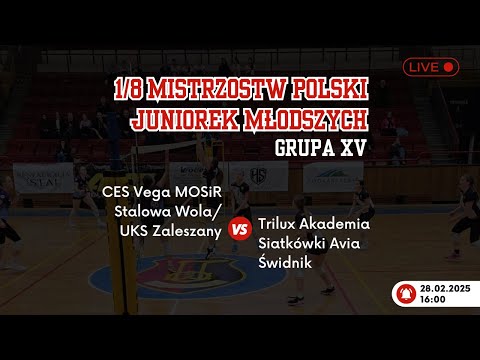 🏐 1/8 MP Juniorek Młodszych: Vega MOSiR Stalowa Wola/UKS Zaleszany 🆚 Avia Świdnik |28.02.2025, 16:00