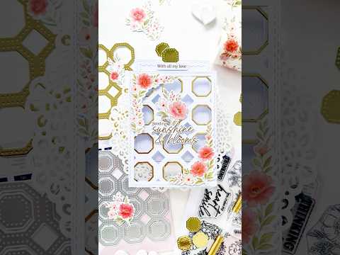 Octagon Grid Pocket Card with Transparent Elements & Florals 🌸 #cardmakingtutorial #handmadecards