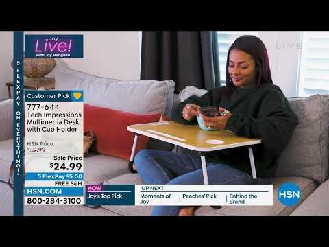 Tech Impressions Multimedia Desk with Cup Holder