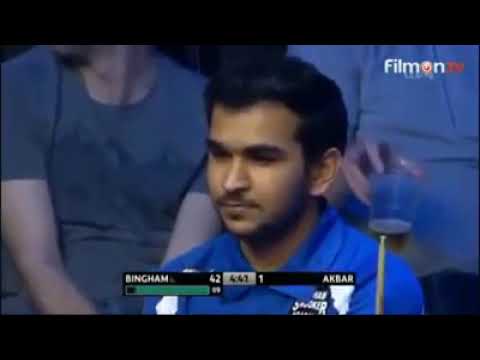 A pakistani player Hamza AKBAR Beats the Stuart Bingam in snooker shhotout