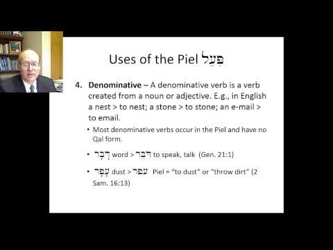 Hebrew Ib - Lesson 23 - Piel Stem
