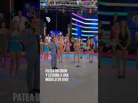 Conductor patea un dron y lesiona a modelo en plena transmisión 🚨📺