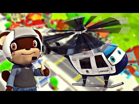Police Helicopter - appMink Make a Police Chopper with Toy Monster Truck & School Bus