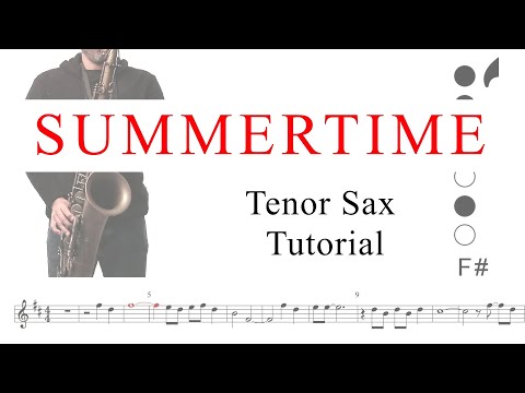 Learn How to Play "Summertime" ( Tenor Saxophone - Tutorial ) + backing track!