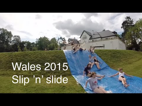 Epic Slip 'N Slide GoPro compilation - Wales 2015 group holiday