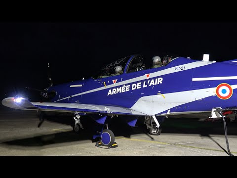 French Air Force Pilatus PC-21 night departure
