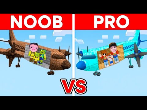 NOOB VS PRO: COSTRUIAMO UN AEREO NELLA BATTAGLIA DI COSTRUZIONI su MINECRAFT!