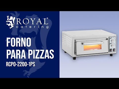 vídeo - Forno para pizzas - 1 compartimento - 2200 W - Ø35 cm - pedra refractária - Royal Catering