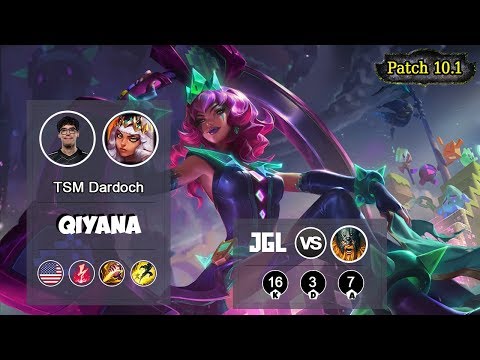TSM Dardoch Qiyana Jungle VS Olaf | LOL | S10 NA Master - Full Gameplay