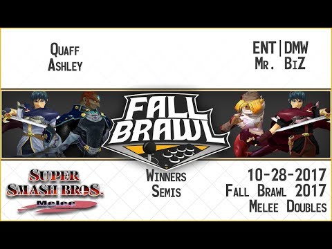 Fall Brawl 2017: Ashley + Quaff vs. Mr. BiZ + ENT | DMW - SSBM Doubles Winners Semis