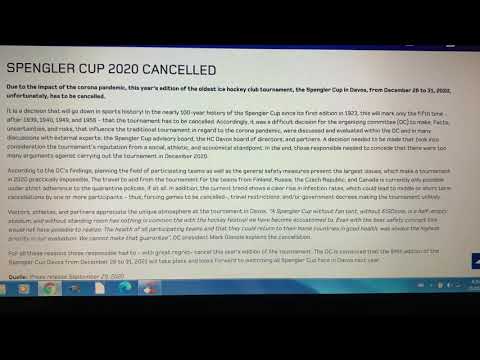 The 2020 Spengler Cup Has Officially Been Canceled