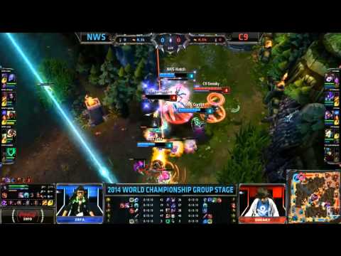 Crazy early botlane fight  - NWS vs C9 (S4 Worlds)