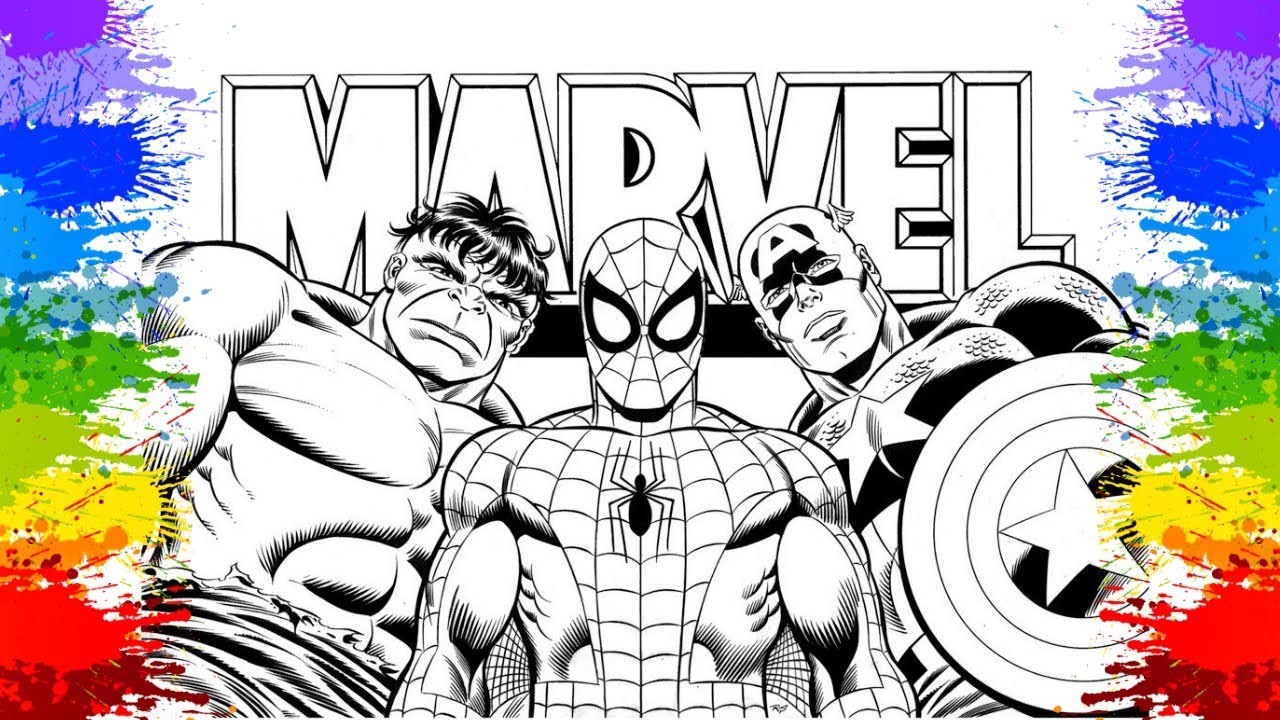 Super Herois desenho Homem Aranha Hulk Capitão América Videos infantis Paginas para colorir 🕸🎨
