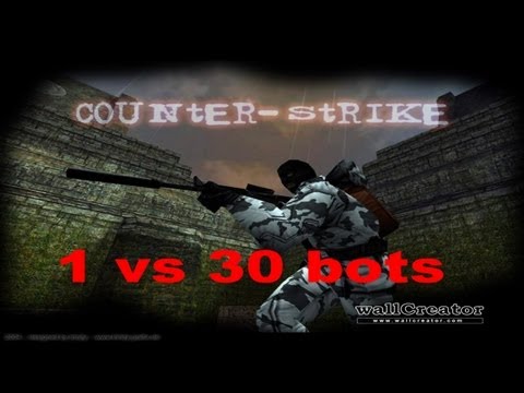 counter strike 1 vs 30 ботов cs 1.6