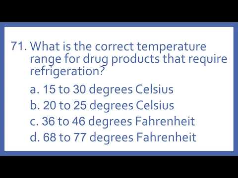 PTCB PTCE Practice Test Question 71 - Storage Temperature Ranges (Pharmacy Technician Test Prep)