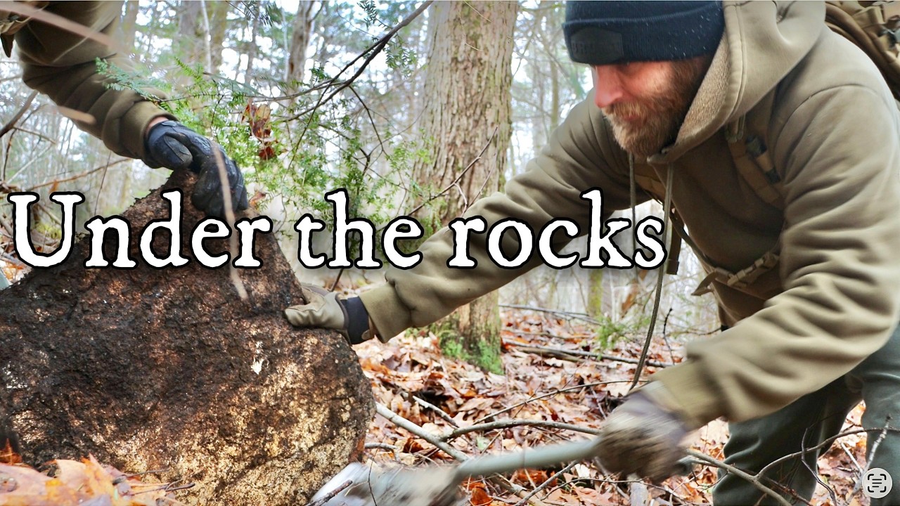 When your finding stuff under big rocks you know its old metal detecting