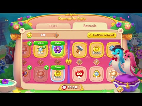 @Fishdom Hard Level 9355 Finished without Power Up. Romantic Date Event Level 5 🔐