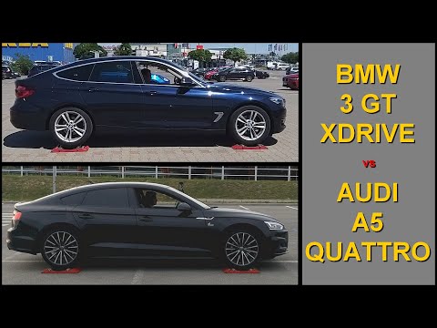 SLIP TEST - Bmw 3 GT xDrive vs Audi A5 Quattro - @4x4.tests.on.rollers