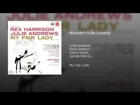 Screenshot from Wouldn’t It Be Loverly? song text video by Julie Andrews and the original cast of My Fair Lady